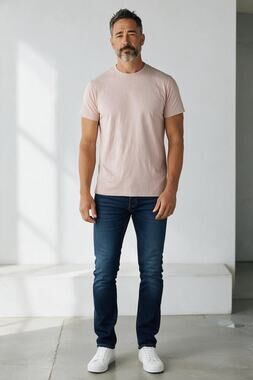 REISS Bless Cotton Crew Neck Tailored Fit T-Shirt Size M NEW Rose Melange $50